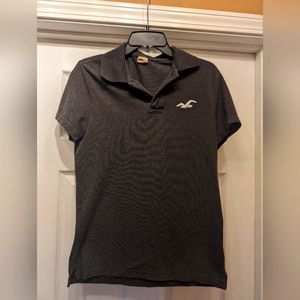 Abercrombie & Fitch men's grey polo Small